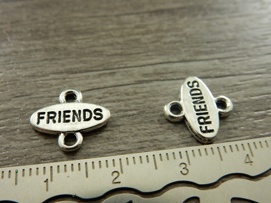 Friendsriipus/linkki, 10x21mm, kromi, 1kpl