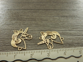 Yksisarvinenriipus/linkki, 18x14mm, vaaleakulta, 1kpl