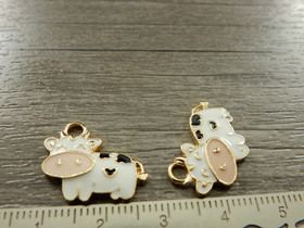 Lehmäriipus, 16x19mm, valkoinen, 1kpl
