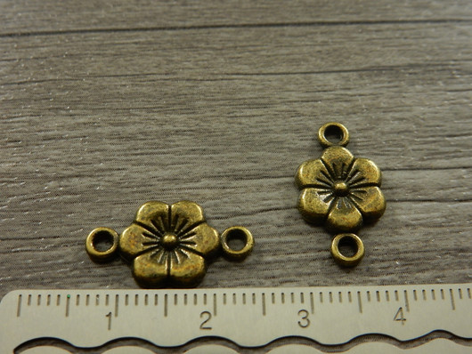 Kukkariipus/ linkki, 18x10mm, pronssi, 1kpl