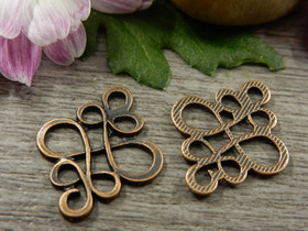 Kuvioriipus/linkki, 21x18mm, kupari, 1kpl