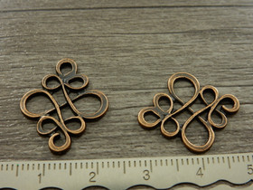 Kuvioriipus/linkki, 21x18mm, kupari, 1kpl