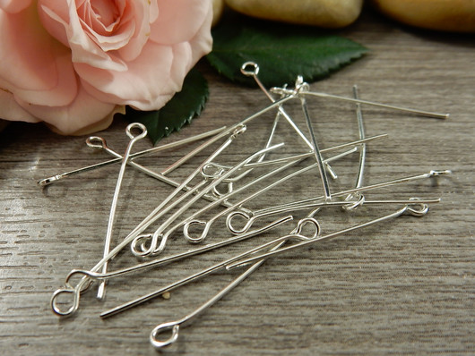 Korupiikki silmukka, 30x0.7mm, kirkashopea, 100kpl