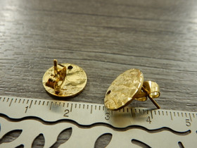 Korvakorutappi+lukko aalto, 12x10mm, vaaleakulta/ PVD/ rst, 1pari