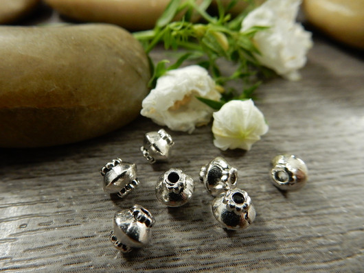 Metallihelmi bicone, 5x4.5mm, kromi, 20kpl