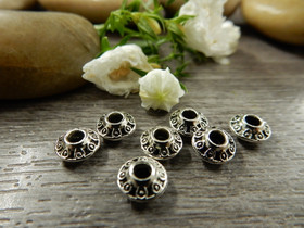 Metallihelmi bicone, 6.5x3.5mm, kromi, 20kpl 