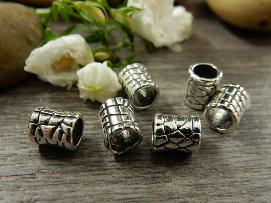 Metallihelmi putki, 7x6mm, kromi, 10kpl