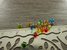 Lasihelmi kirkas, 3mm, mixsetti, n.250kpl