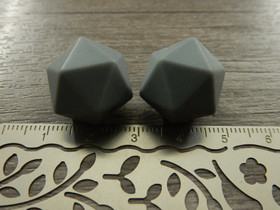 Silikonihelmi hexagon, 17mm, harmaa, 1kpl