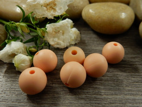 Silikonihelmi, 9mm, persikka, 1kpl