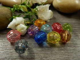 Akryylihelmi fasetoitu, 8mm, mix setti, 20kpl