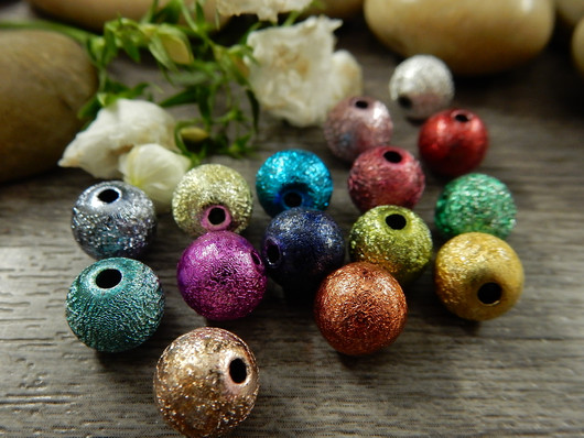 Akryylihelmi stardust, 8mm, mix setti, 20kpl