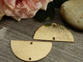 Puoliympyräriipus/ linkki, 15x30mm, vaaleakulta, 1kpl