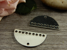 Puoliympyräriipus/ linkki, 11x21mm, kromi, 1kpl