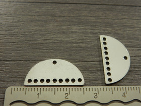 Puoliympyräriipus/ linkki, 11x21mm, kromi, 1kpl