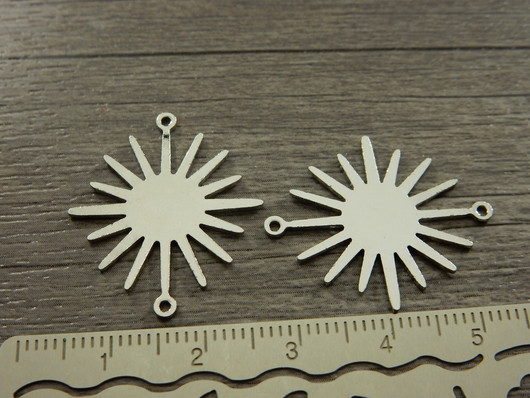 Aurinkoriipus/linkki, 27x23mm, kromi, 1kpl