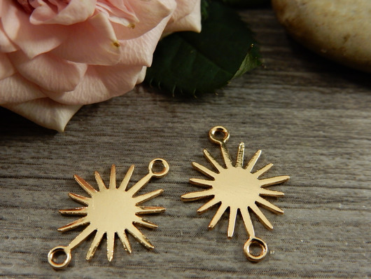 Aurinkoriipus/linkki, 18x13mm, vaaleakulta, 1kpl