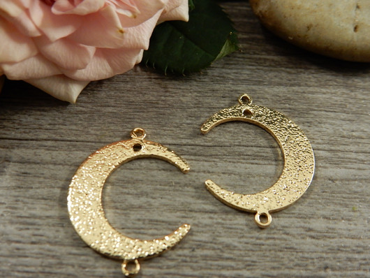 Kuuriipus/linkki stardust, 22x17mm, vaaleakulta, 1kpl