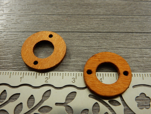 Puuriipus ympyrä, 18mm, ruskea, 1kpl