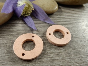 Puuriipus ympyrä, 18mm, vaaleapersikka, 1kpl