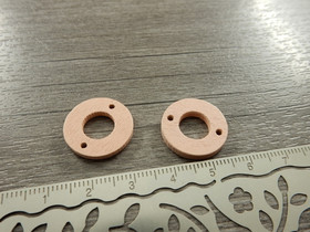 Puuriipus ympyrä, 18mm, vaaleapersikka, 1kpl