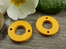 Puuriipus ympyrä, 18mm, keltainen, 1kpl