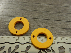 Puuriipus ympyrä, 18mm, keltainen, 1kpl