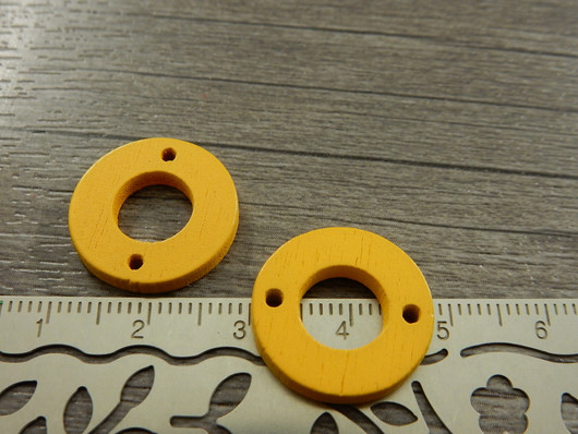 Puuriipus ympyrä, 18mm, keltainen, 1kpl
