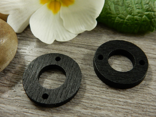 Puuriipus ympyrä, 18mm, musta, 1kpl