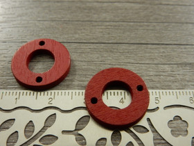 Puuriipus ympyrä, 18mm, punainen/terra, 1kpl