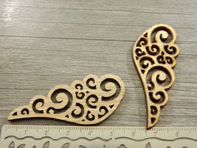 Puuriipus siipi, 57x25mm, ruskea, 1kpl