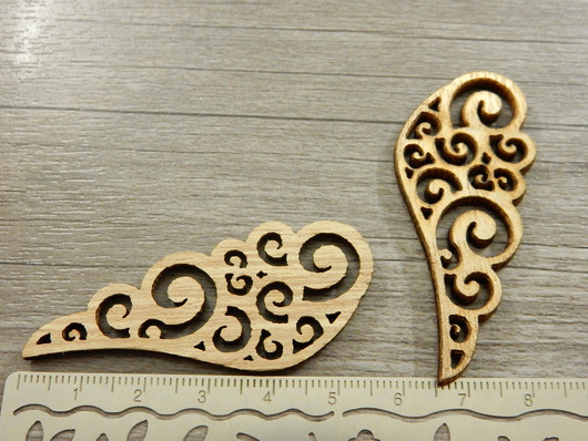 Puuriipus siipi, 57x25mm, ruskea, 1kpl