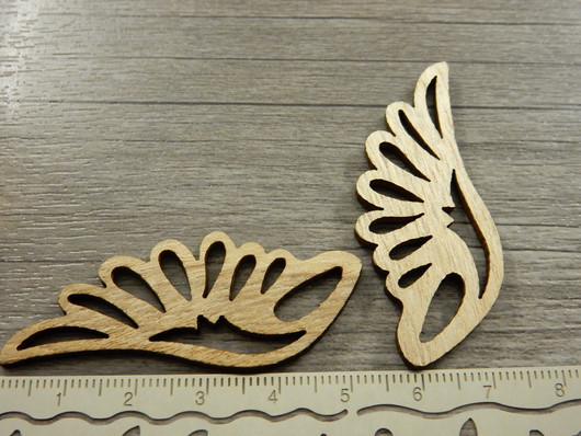 Puuriipus siipi, 54x22mm, ruskea, 1kpl