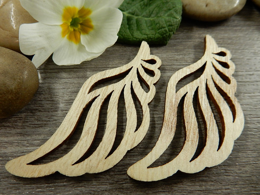 Puuriipus siipi, 57x26mm, ruskea, 1kpl