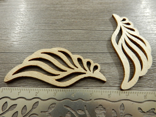 Puuriipus siipi, 57x26mm, ruskea, 1kpl