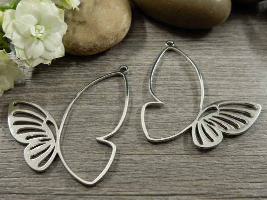 Perhonenriipus, 39x36mm, kromi, 1kpl