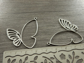 Perhonenriipus, 39x36mm, kromi, 1kpl