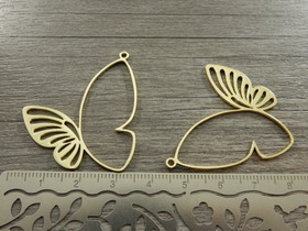 Perhonenriipus, 39x36mm, kulta, 1kpl