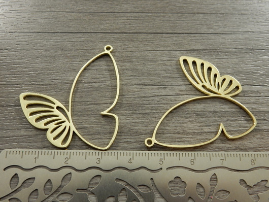 Perhonenriipus, 39x36mm, kulta, 1kpl