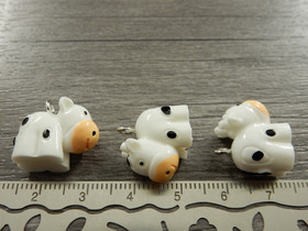 Lehmäriipus 3D 2LK, 16x18mm, valkoinen, 1kpl