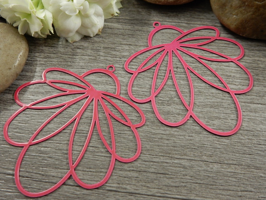 Kukkariipus, 45x41mm, pinkki, 1kpl