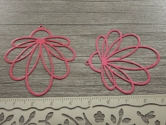 Kukkariipus, 45x41mm, pinkki, 1kpl