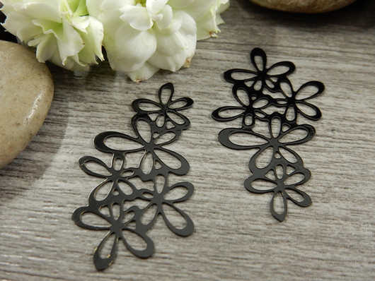 Kukkariipus, 35x16mm, musta, 1kpl