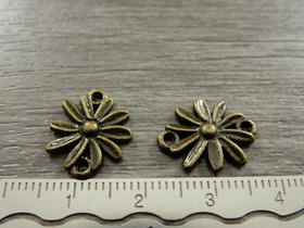 Kukkariipus/linkki, 16x13mm, pronssi, 1kpl