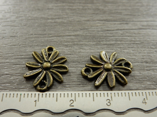 Kukkariipus/linkki, 16x13mm, pronssi, 1kpl