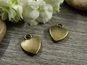 Sydänriipus, 12x10mm, pronssi, 1kpl