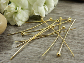 Korupiikki pallopää, 30x0.5mm, kulta, 100kpl