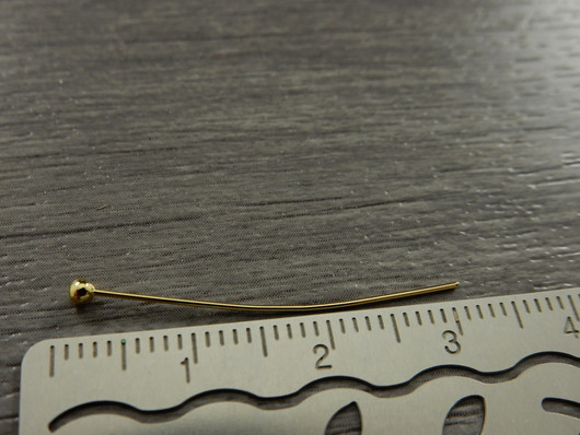 Korupiikki pallopää, 30x0.5mm, kulta, 100kpl