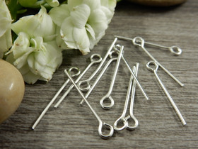 Korupiikki silmukka, 20x0.7mm, kirkashopea, 100kpl