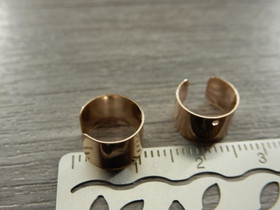 Rustokorvakoru/ ear cuff, 10x9mm, ruusukulta/rst, 1pari
